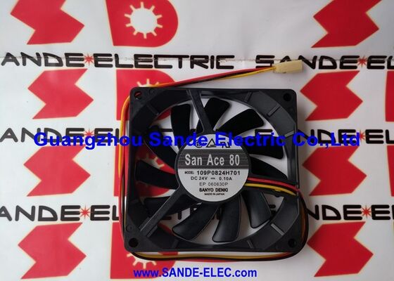 Sanyo Denki Fan 3-σύρμα DC24V 0.10A SanAce80 109P0824H701 σε απόθεμα 1O9PO824H7O1