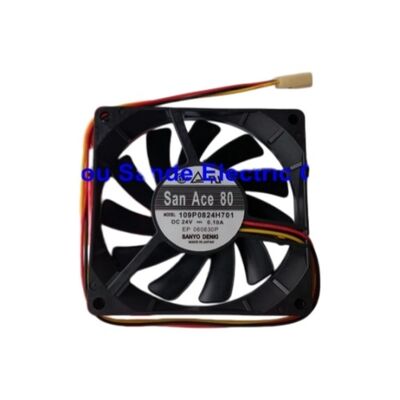 Sanyo Denki Fan 3-σύρμα DC24V 0.10A SanAce80 109P0824H701 σε απόθεμα 1O9PO824H7O1